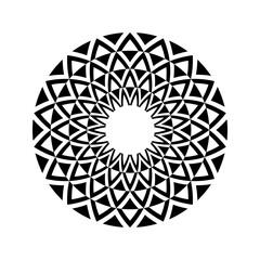 Abstract Decorative Radial Circle Pattern. Round Design Element.