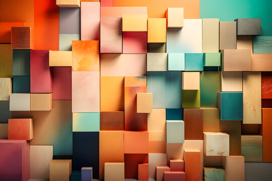 A Playful Collage of Shapes and Colors. Generative AI © PIRMYN