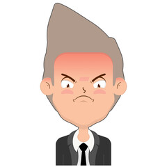 business man angry face cartoon cute