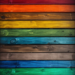 Rainbow wooden planks background. Colorful wooden texture. Rainbow wood texture. Wood plank background