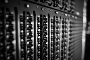 vintage server in black and white. Generative AI