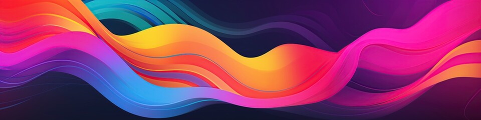 illustration, trendy web banner with multicolor fluid design, ai generative.