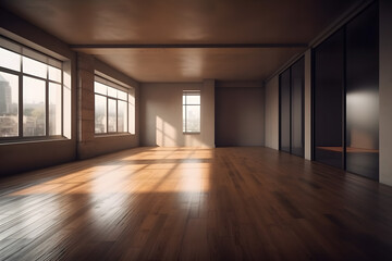  Modern Empty Room. Generative AI