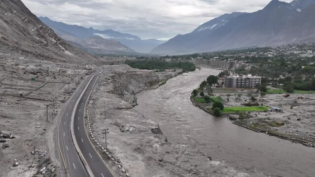Gilgit City Drone Shot
