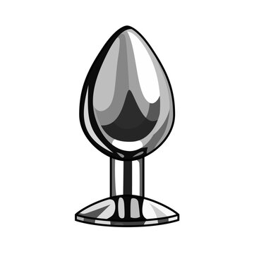 recommend clip art: Silver Butt plug Vector illustration clip-art