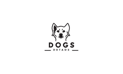 minimal dogs looking dogs head vector  logo design 
