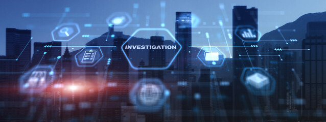 Investigation Business concept on modern city background