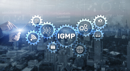 Fototapeta na wymiar IGMP. Internet Group Management Protocol concept. Communications Technology