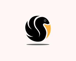 Obraz premium simple pelican formed circle icon symbol logo design template illustration inspiration