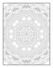 Coloring Page For Adult. Mandala. Vector. Circular pattern in the form of a mandala. Coloring book page. Flower Mandalas. Vintage decorative elements. Mandala Coloring Pages.  Pattern Coloring Page.