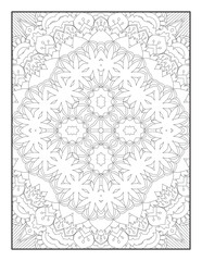 Coloring Page For Adult. Mandala. Vector. Circular pattern in the form of a mandala. Coloring book page. Flower Mandalas. Vintage decorative elements. Mandala Coloring Pages.  Pattern Coloring Page.