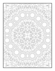 Coloring Page For Adult. Mandala. Vector. Circular pattern in the form of a mandala. Coloring book page. Flower Mandalas. Vintage decorative elements. Mandala Coloring Pages.  Pattern Coloring Page.