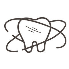 Tooth with healthy enamel on white background