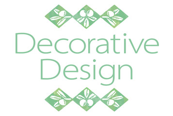 オリーブの実と葉を使った飾りイラスト。水彩風、ベクター素材。