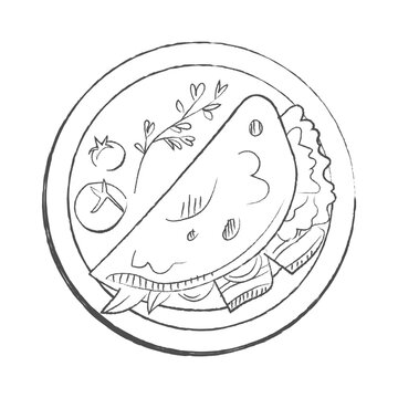 sketchy taco on plate clip art preview