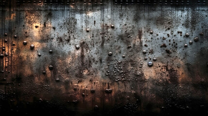 Steel metal grunge texture, rusty fancy background, dark gray black wallpaper, with scratch.