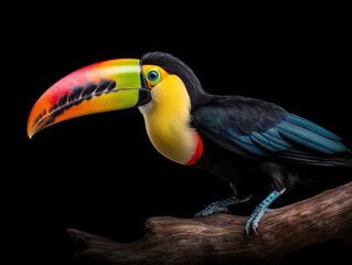 Stunning Photo of Colorful Toucan Perched on Tree Branch