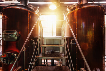 Craft beer production line in private microbrewery
