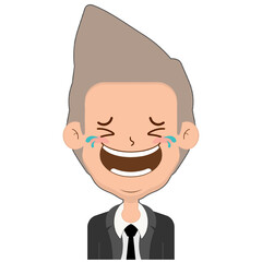 business man laughing face cartoon cute