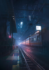 Night at a secret train station 03