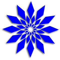 Blue Geometric Abstract Flower 