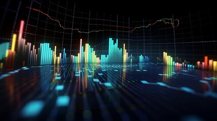 Financial Stock Market Abstract Graph  Generative AI