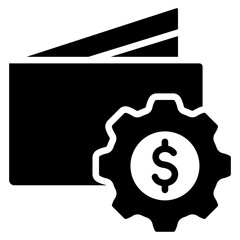 wallet setting, business and finance icon.