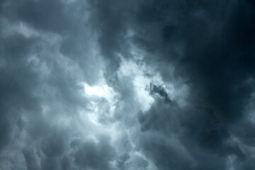Naklejka na ściany i meble Dramatic storm clouds sky cloudy landscape background.