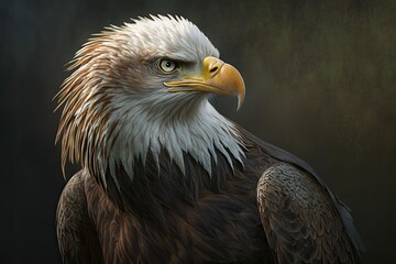 Obraz premium majestic bald eagle with a striking black background. Generative AI