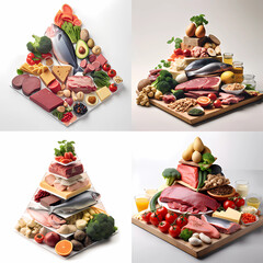 food pyramid with red meat as the foundation more dairy generative ai