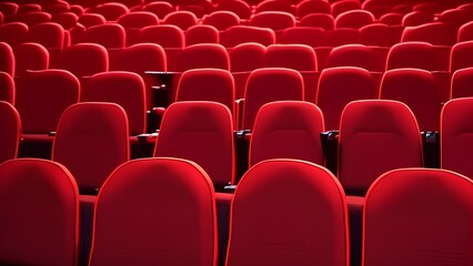 Empty theater red seats - Generative AI