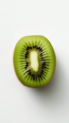 slice of kiwi on white background
