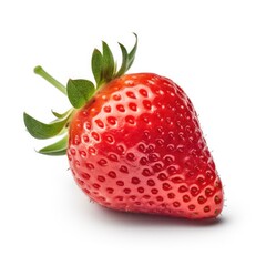 perfect strawberry isolated on white, packaging studio shot