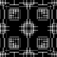 Black and white modern linear pattern. Seamless monochrome broken textile design for retro wallpaper. 