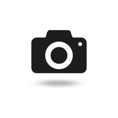 Photo camera vector icon on white