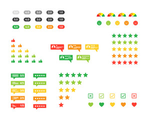 Creative Vector Icons for Customer Rating Feedback Concept