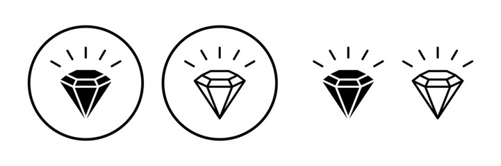 Diamond icon vector. gem icon. crystal stone
