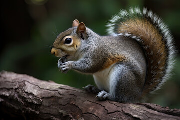Cute and Playful Squirrel Gathering Acorns