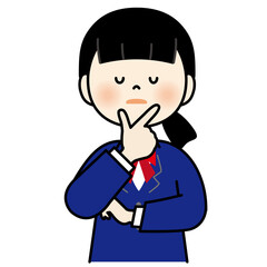 考える女子学生1