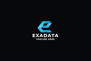 Exa Data Letter E Pro Logo Template
