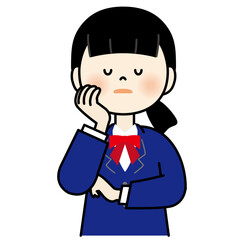 考える女子学生2