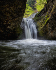 福島県矢祭町　新緑に包まれる吉野平の不動滝