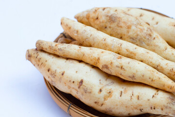 Sweet potato on white background.