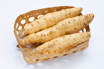 Sweet potato on white background.