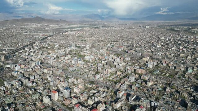 Kabul City From Above, Aerial Of Kabul