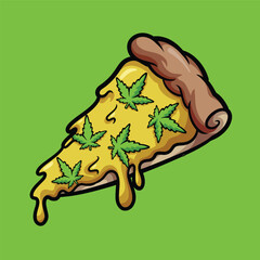 Pizza Marijuana Cartoon