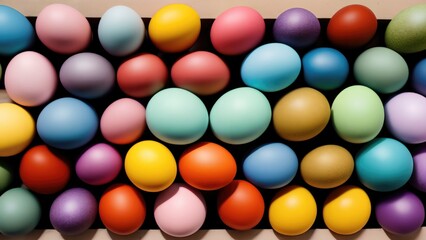 Lots of colorful Easter eggs, pattern, background, illustration