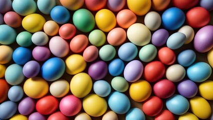 Obraz premium Lots of colorful Easter eggs, pattern, background, illustration