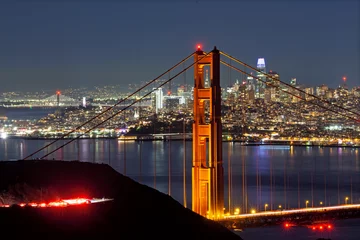 Cercles muraux Pont du Golden Gate golden gate bridge at night