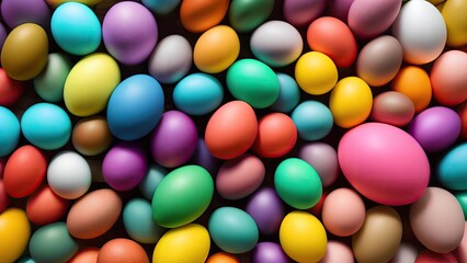 Fototapeta premium Lots of colorful Easter eggs, pattern, background, illustration